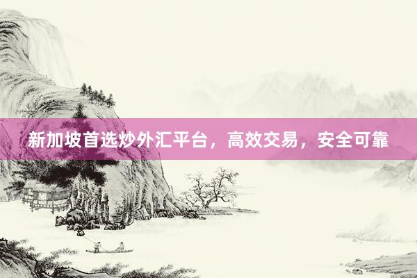 新加坡首选炒外汇平台，高效交易，安全可靠