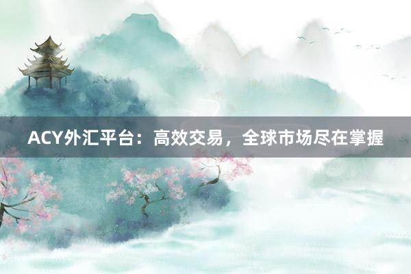 ACY外汇平台：高效交易，全球市场尽在掌握