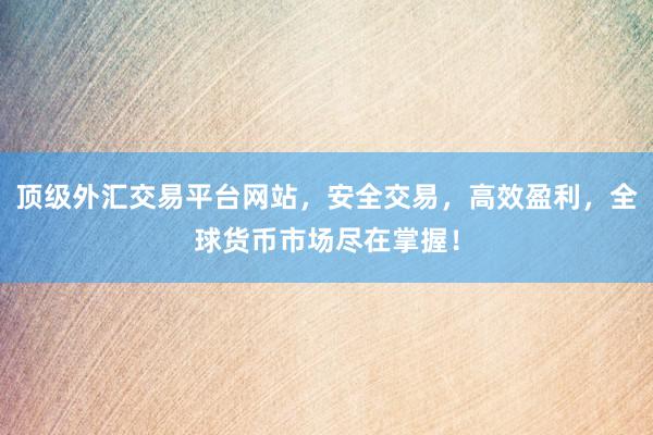 顶级外汇交易平台网站，安全交易，高效盈利，全球货币市场尽在掌握！