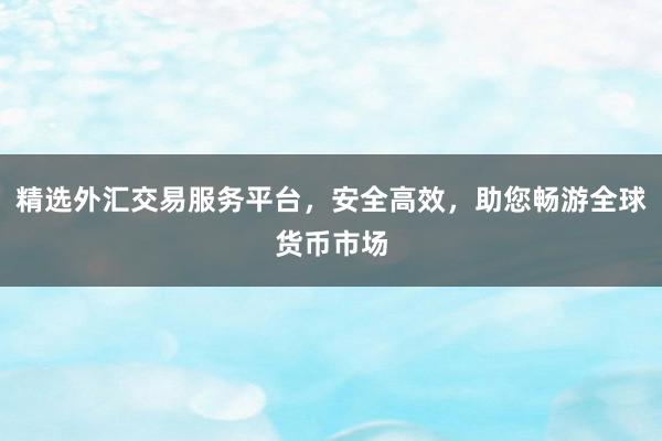 精选外汇交易服务平台，安全高效，助您畅游全球货币市场