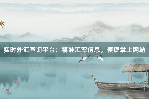 实时外汇查询平台：精准汇率信息，便捷掌上网站